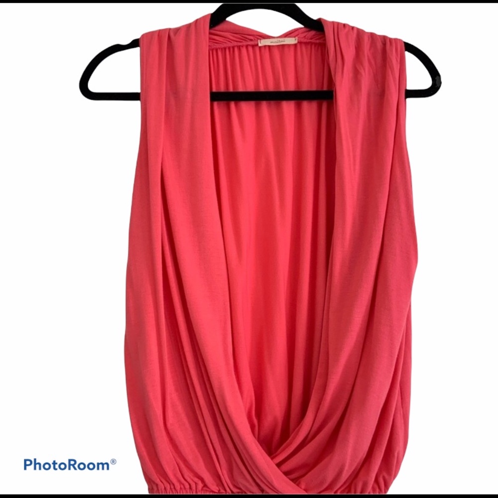 Mai Tai Pink Open Front Tank Blouse